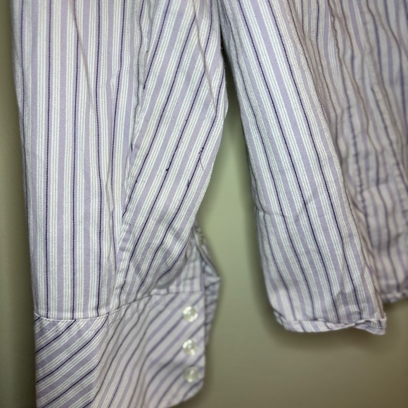 Merona Women’s Purple & White Striped Button-Down Shirt Size 26W - Picture 4 of 8